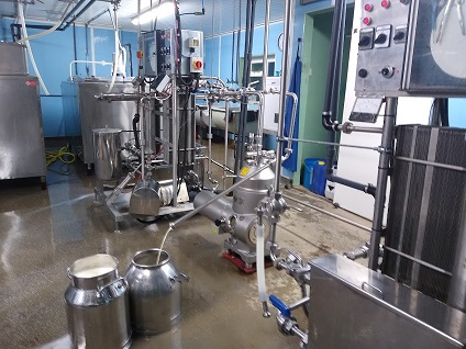 The milk processing plant on the farm